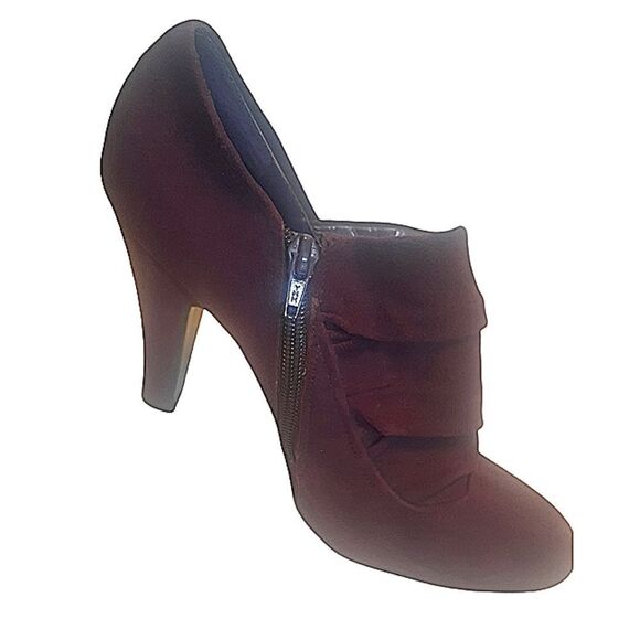 Purple Nine West size 6.5 suede shoes/booties with 4” heel EUC - Picture 3 of 11